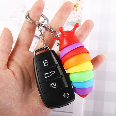 2Pcs Caterpillar Slug Snail Keychain